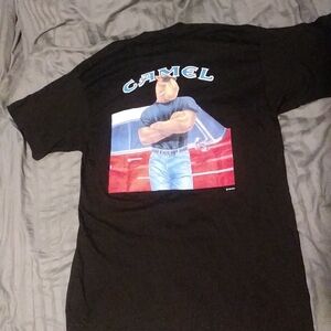 Vintage Camel Black T-Shirt Mens XL 1993 Joes Garage Cigarettes Single Stitch